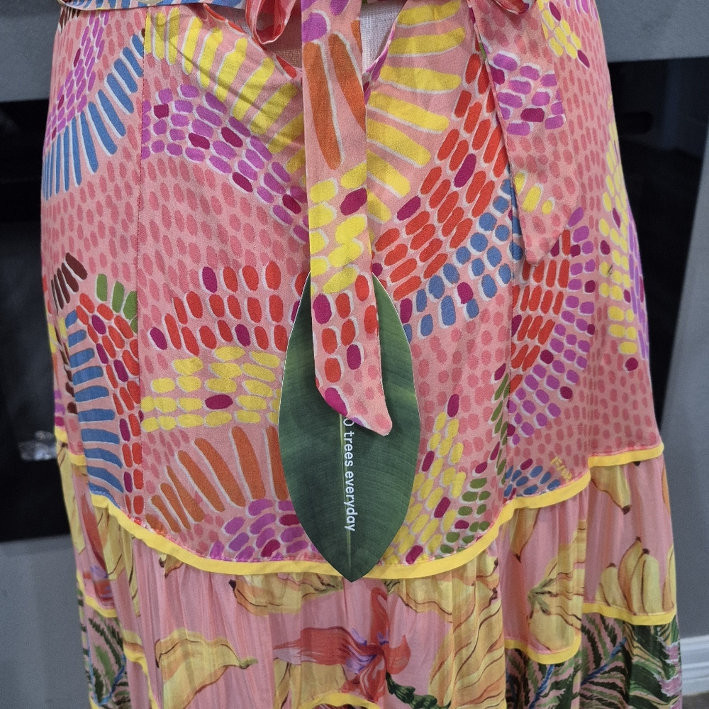 FARM Rio Maxi Dress Size Medium New With Tag Vibrant Multicolor Maxi Dress - Picture 7 of 10